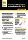 An image showing page 1 of the impact brief, including a map of Lebanon