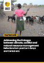 Cover of report with a photo showing a pastoralist counting her goats in Turkana, Kenya.